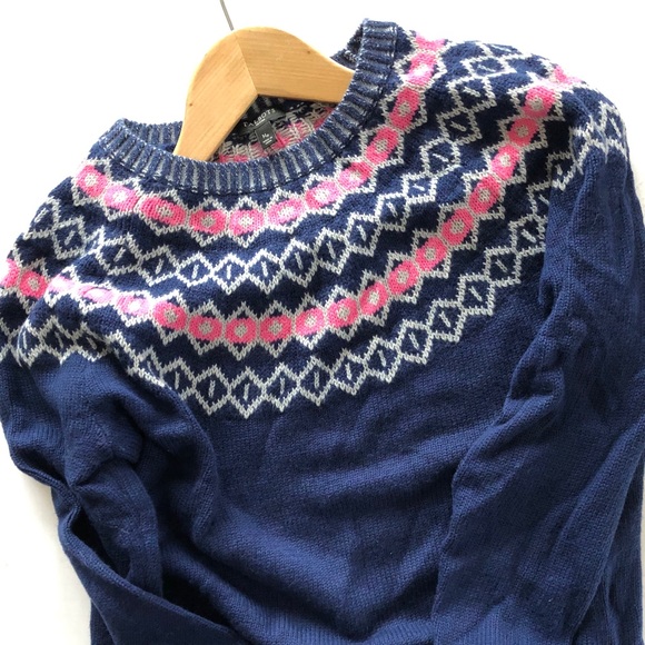 Talbots NWT diamond fairisle sweater size M petite Fair Isle cozy sweater - Picture 2 of 3